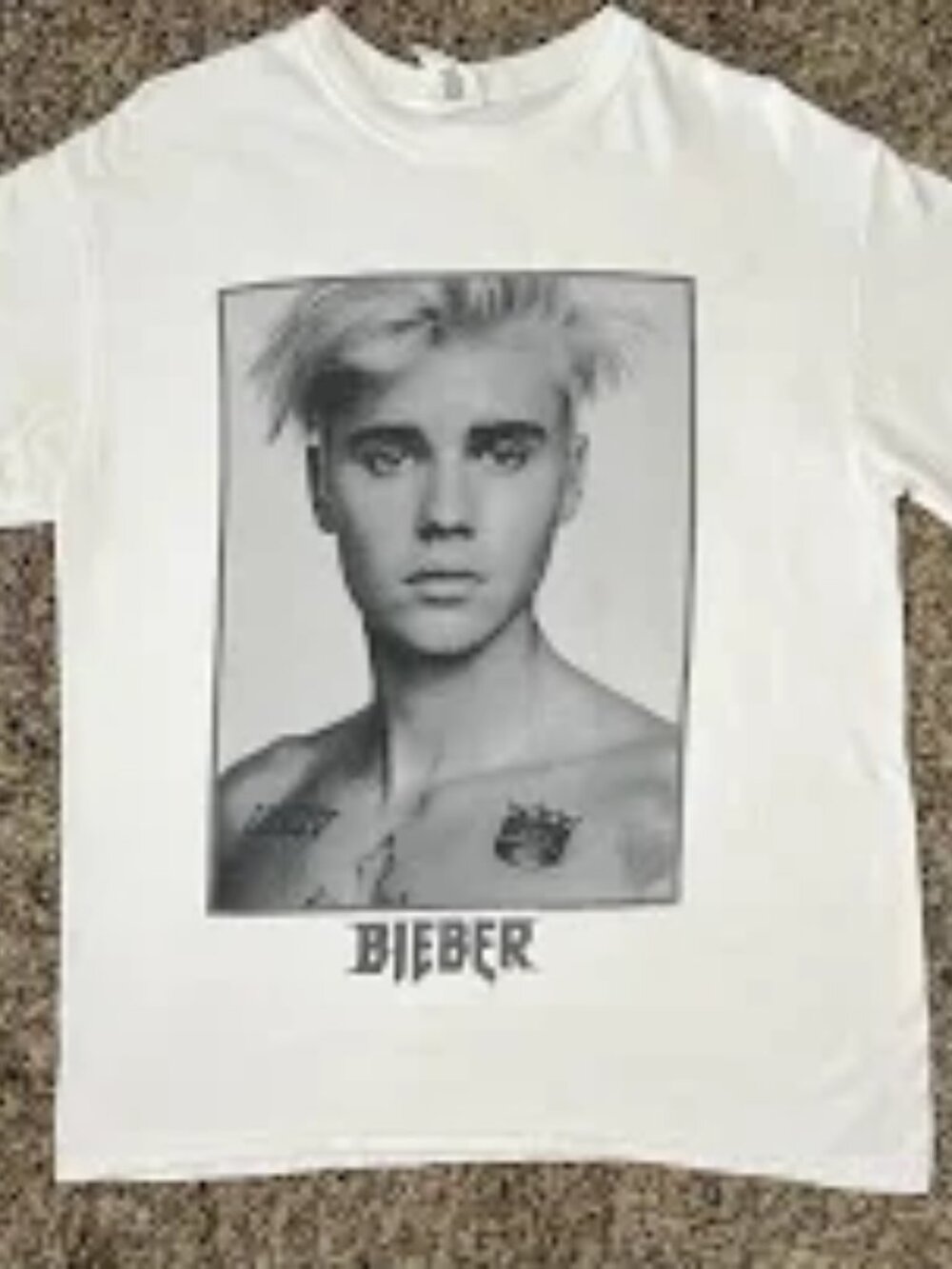 Justin Bieber Graphic T-Shirt Women’s Medium White Cotton Tee NWT Classic Style - Picture 4 of 5